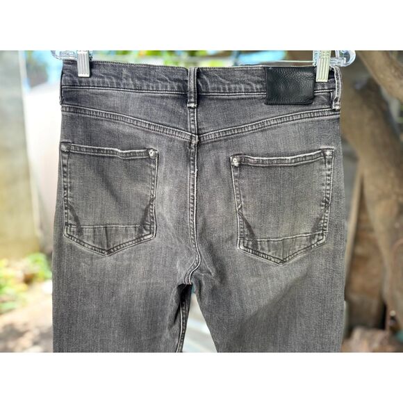 AllSaints Distressed Graine Reed Grey Black Slim Cotton Jeans Size 30 - Picture 11 of 13